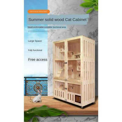 Wood Four Solid Seasons Universal Closed Luxury Apartment House Household Cat Cabinet