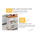 Mobile Kitchen Cabinet Solid Wood Set Multi-functional Simple Bar With Drawer Dinning Table