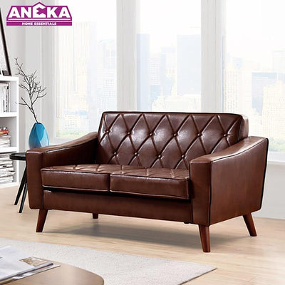 Day American living room bedroom pull buckle leather sofa Nordic small office single double