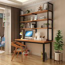 🎉Ready Stock🎉Loft Double Solid Wood Desk Bookshelf Combination Home Office Long Study Computer