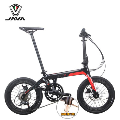 Java Foldable Bicycle X1 Carbon Fiber Car 16 inch 18 Variable Speed Oil Pressure Double Disc Brake