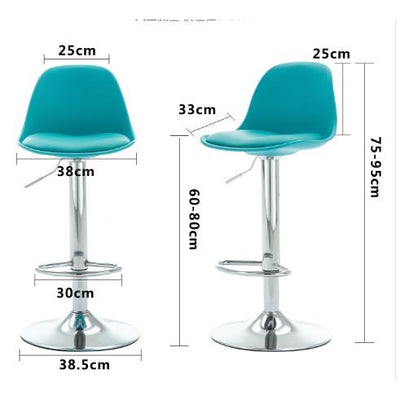 Bar Chair Dining Chair🔥Ready Stock🔥 Home High Backrest Fashion Turn PU cushion Stool