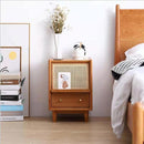 GC Rattan Bedside Table Modern Simple Bedside Cabinet Nordic Solid Wood Integrated Small Bedroom