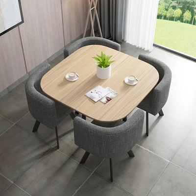 SENBIJU Nordic Dining Table Simple Combination Set With 4 Dining Chairs Family Sales Office