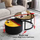 SENBIJU Small Coffee Table Nordic Side Table Round coffee table With Roller