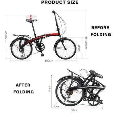 PIGEON Foldable Bicycle 20 Inch Variable Speed Folding Bike Ultra-light Road Bike