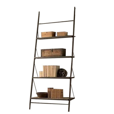 American Wrought Iron Shelf Solid Wood Mix Loft Ladder Bookcase Shelves Old Style Furniture Tv Stand