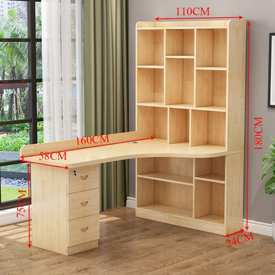 IN STOCK Solid Wood Bookshelf Combination Corner Children's Learning Home Student Computer Desktop