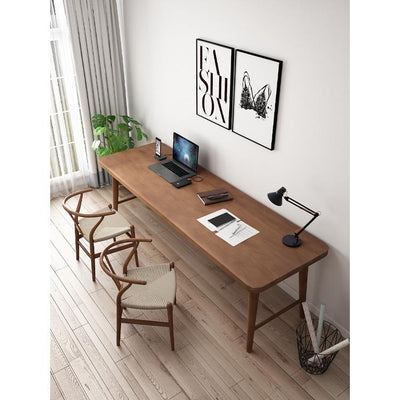 SENBIJU All Wood Bedroom Double Study Desk Nordic Word Wall Long Table Simple Household Solid