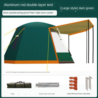 Adventure Camel Outdoor Full-automatic Thickened Rainstorm-proof Camping Aluminum Rod 3-4-person