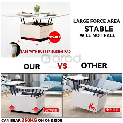 Multifunctional Coffee Table Dining Table Dual-use Lifting Foldable Nordic Marble Coffee Table