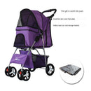 Foldable Pet Stroller Dog Detachable Cart with 4 Wheels