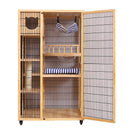 Cage Home Japanese Solid Wood Apartment with Toilet Luxury Cabinet Cat Nest House Villa