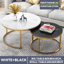 2 In 1 Nordic Coffee Table Modern Light Luxury Round Side Table Set Living Room Sofa Tea Table