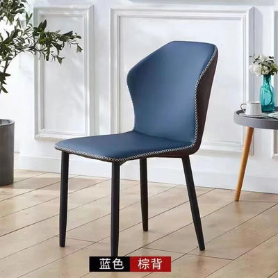 Dining Chair Home Nordic Leather Iron Chair Backrest Stool Hotel Restaurant Chair-005.SG