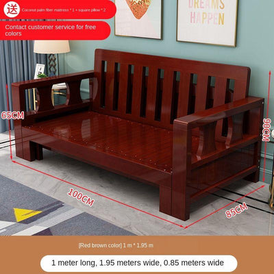 Solid Wood Sofa Bed Multifunctional Sofa Bed Simple Retractable Bed