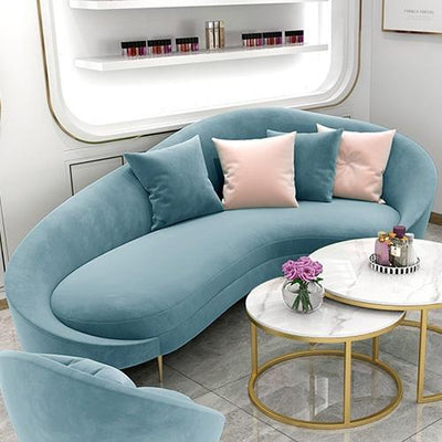 Koala Curved Fabric Sofa Clothing Store Beauty Salon Small Sofa Small Apartment Sofa