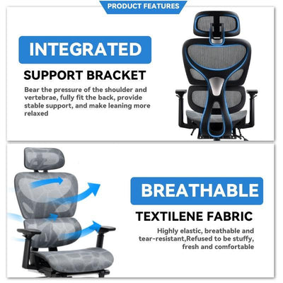 Desiny Ergonomic Chair 3D Armrest Office Chair Full Mesh Computer Chair With Foot Rest