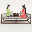 New Chinese Style Small Apartment Solid Wood Sofa Combination Simple Modern Old Elm Luohan Zen Bed