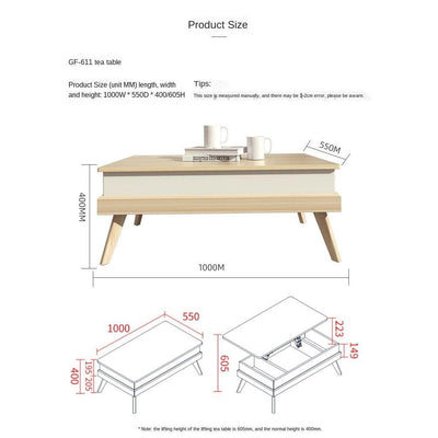 Nordic Lifting Tea Simple Small Apartment Living Room Multi-functional Storage Coffee Table