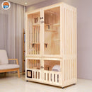 Luxury Villa Solid Wood Closed Cage Transparent Nest Wooden House Display Cat Cabinet