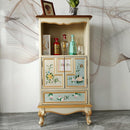 American Chest of Drawers Solid Wood Bedroom Cabinet Mediterranean Painted Drawer Cabinet Chest of