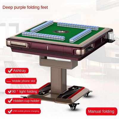 Singapore Auto Mahjong Table With Animal No-push Roller Coaster Mute Machine Full-automatic Foldable