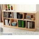 Multi-layer Solid Wood Bookcase Household Floor-to-ceiling Bookshelf Storage Rack Locker Pine Wood