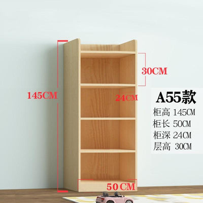 Book Shelf Solid Wood Bookshelf Cabinet Modern Simple Floor Bookcase Shelf Log Pine With Door Bay