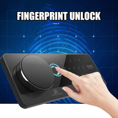 Pl Safe Box Fingerprint Home Password Office Safe Deposit Box Small Anti-theft Alarm Safes Bedside