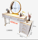 Nordic Dressing Table Luxury Storage Computer Desk with Led Light Mirror Bedroom Dressing Table