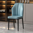 DF Leather Dining Chair Waterproof Nordic Chair With Gold Legs Wear-resistant Iron Stool Backrest