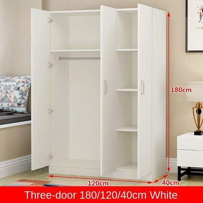 Bedroom Square Lattice Cabinet Wardrobe 140cm Small Household Load-bearing Wood 40/50 Deep Hanging