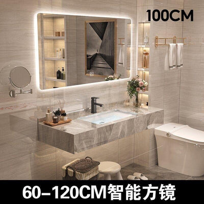 Modern Bathroom Cabinet Customized Stone Plate Ceramic Basin Wash Basin Integrated Hotel Toilet