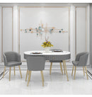 【YUEHUA】Dining table long table with drawers modern luxury table marble table flannel table chair