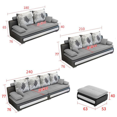 L-shaped 3-4 Seat Sofa With Footrest Living Room Economical Sofa Bed Combo Set Removable And