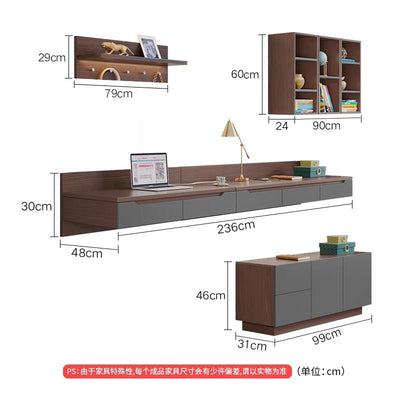 AUSITUR Desktop Computer Table Bookcase Bookshelf Integrated Wall-mounted Table Study Desk