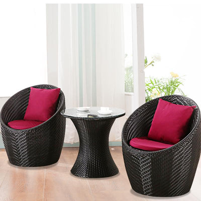 Balcony Table And Chair*spot*Modern Outdoor Rattan Chair 3/4/5 Piece Set Indoor Courtyard Rattan Tea