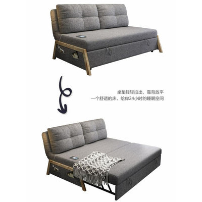 Iron Single Sofa Bed Foldable Living Room Multi-functional Double Small Bedroom Dual-use Study 1 m