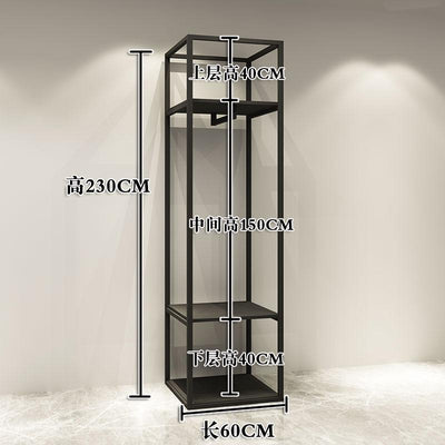 Clothing store display rack double decker men's and women's clothing store shelves thickened iron