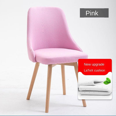 Nordic Dining Home Simple Backrest Stool Solid Wood Desk Makeup Girls' Cute Bedroom Writing Chair