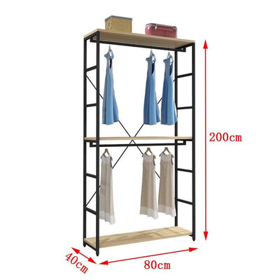 🔥🔥【Ready Stock】Bedroom Locker Cloakroom Double-decker Hanger Simple Style Home Open Floor-to-be