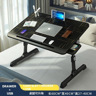 Fanenso Small Table Foldable Table Lifting Folding Bed Movable Table Notebook Computer Table