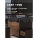 (MUWU) Lifting Coffee Table With 4 Stools Small Family Creative Dining Table Tea Table Dual Use