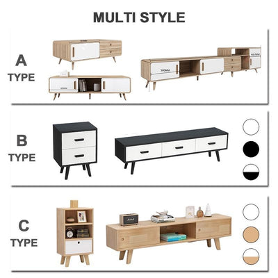 WOODYES TV Cabinet Tv Console Telescopic TV Combination Coffee Table Modern Simple Living Room