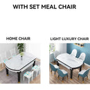 【YUEHUA】Glass Solid Wood Dining Table And Chair Set Home Small Apartment Modern Simple Telescopic