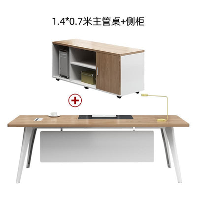 The boss's desk is simple and modern, new Chinese style office desk, single solid wood, big board,