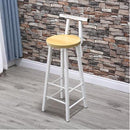 High Chair Bar Stool Minimalist Fashion Creative Steel Wood Thickened Dining Chair（70cm）