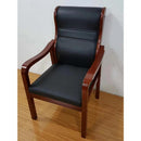 Solid Wood Office Leather Four-legged Backrest Armrest-free Mahjong Conference Room Chair Wooden