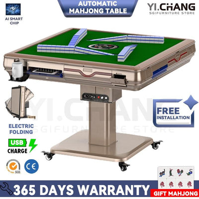 YICHANG Roller Coaster Automatic Mahjong Table Free Installation Dual Purpose Singapore Style